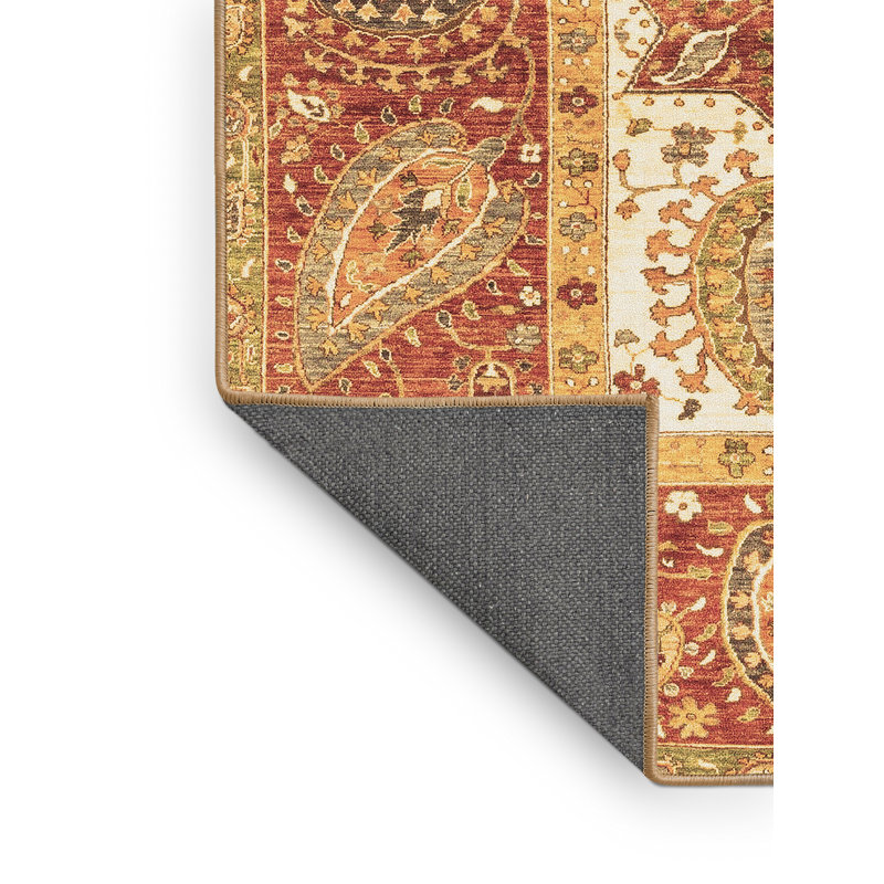 Tapis brun rectangulaire en laine et polyester à tissage machine abstrait 7 pi x 9 pi