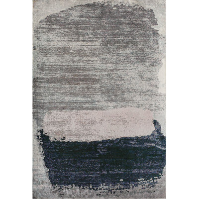 Claudeen Contemporary Silver Satin Area Rug
