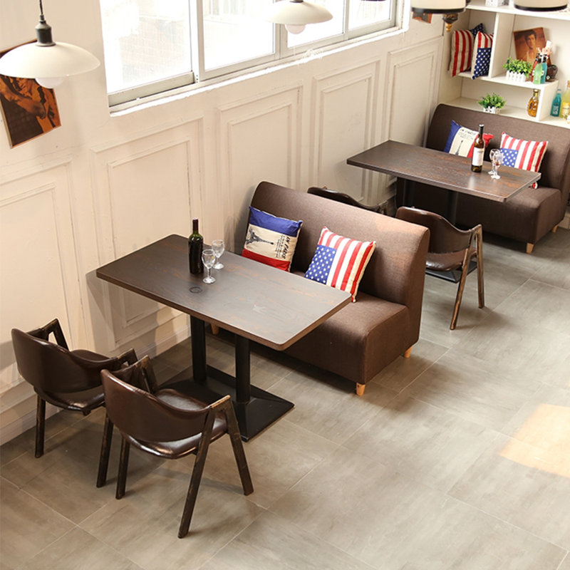 Banc rembourré en mélange de coton Simple Casual Cafe, Café noir