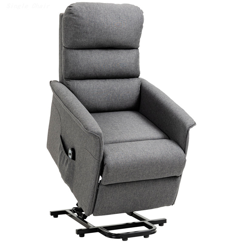 Modern Accent Chair, Electric Power Lift Recliner Chair, Gray Polyester