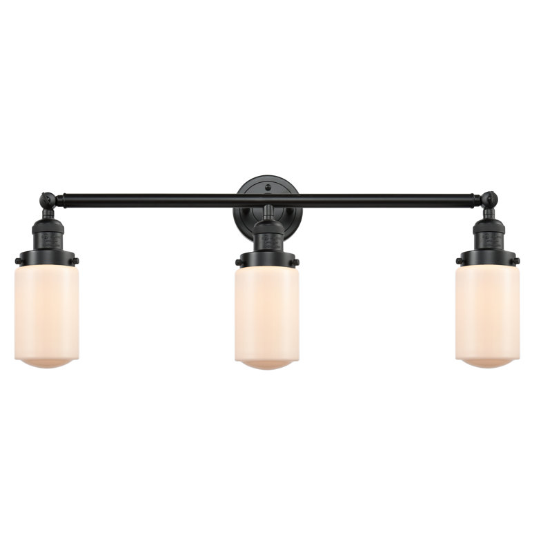 Éclairage pour salle de bain 3 lumières Saroyan, Blanc mat, Bronze huilé, Ampoule DEL rétro de 3,5 watts