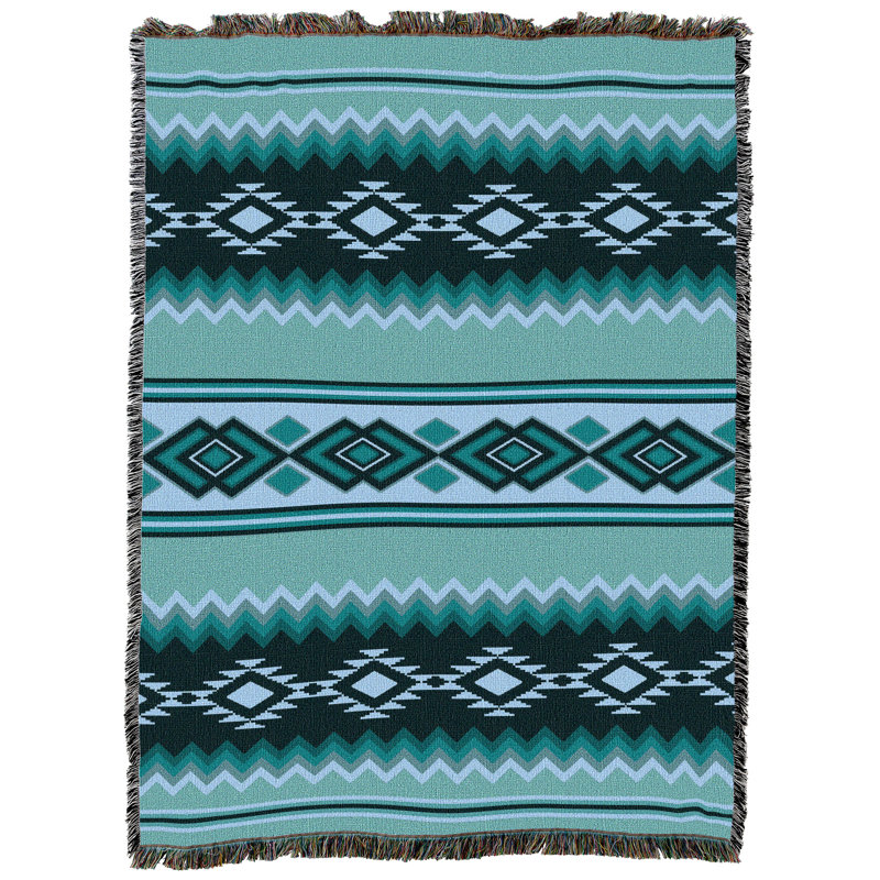 Jeté en coton Pure Country Weavers, Bleu / bleu sarcelle marocain