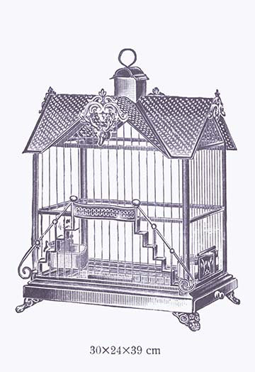 « orné bleu oiseau cage i », impression