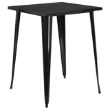 Angeleca Commercial Square Metal Indoor-Outdoor Table