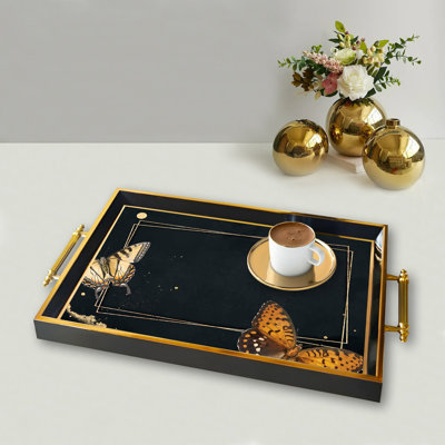 Elegant Glass Tray, 19.7 x 11.4 x 1.4 inches | 100% Durable Glass Construction | Easy to Clean with Damp Cloth | Ideal for Serving, Decorative Display, and Organizing | Stylish Addition to Home Décor