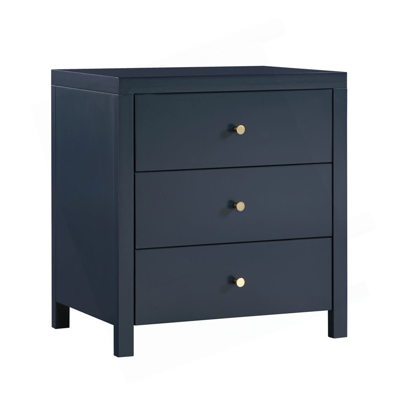 Nevarre 3-Drawer Nightstand, Dark Blue