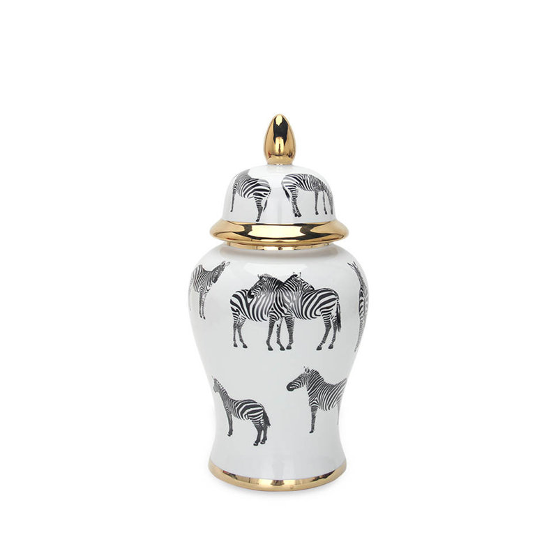 Zeb Handmade Ceramic Ginger Jar, 14.2" H x 7.1" W x 7.1" D
