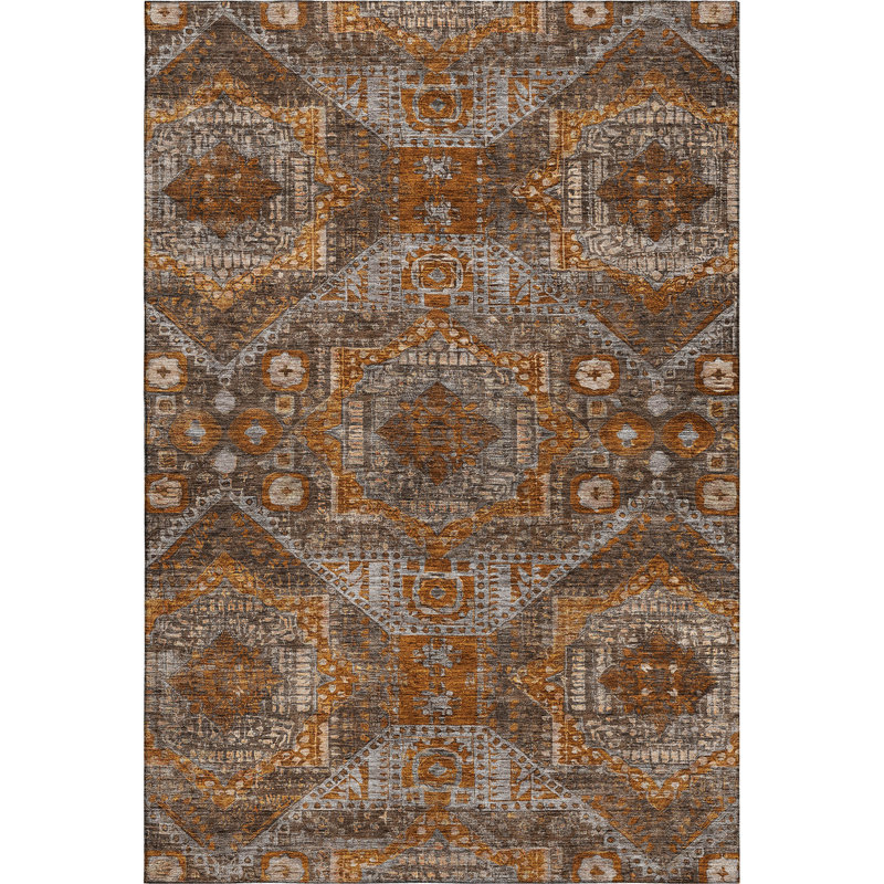 Premium Machine Washable Mayfield AMF1928 Global Rug, Rectangle 10' x 14'