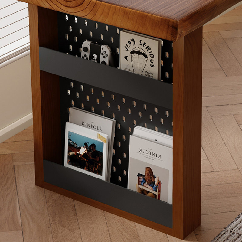 Bureau rectangulaire en bois massif brun noisette, H 29,53 po x l 78,74 po x P 27,56 po