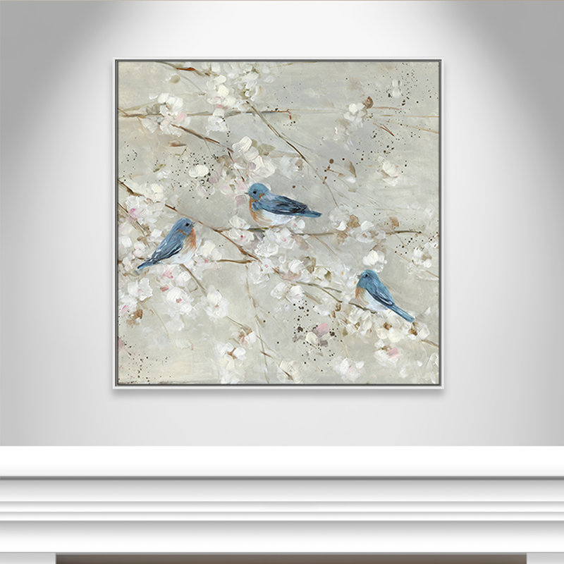 CasaFineArts Blue Bird Melody Collection Blue Bird Melody II Framed On ...
