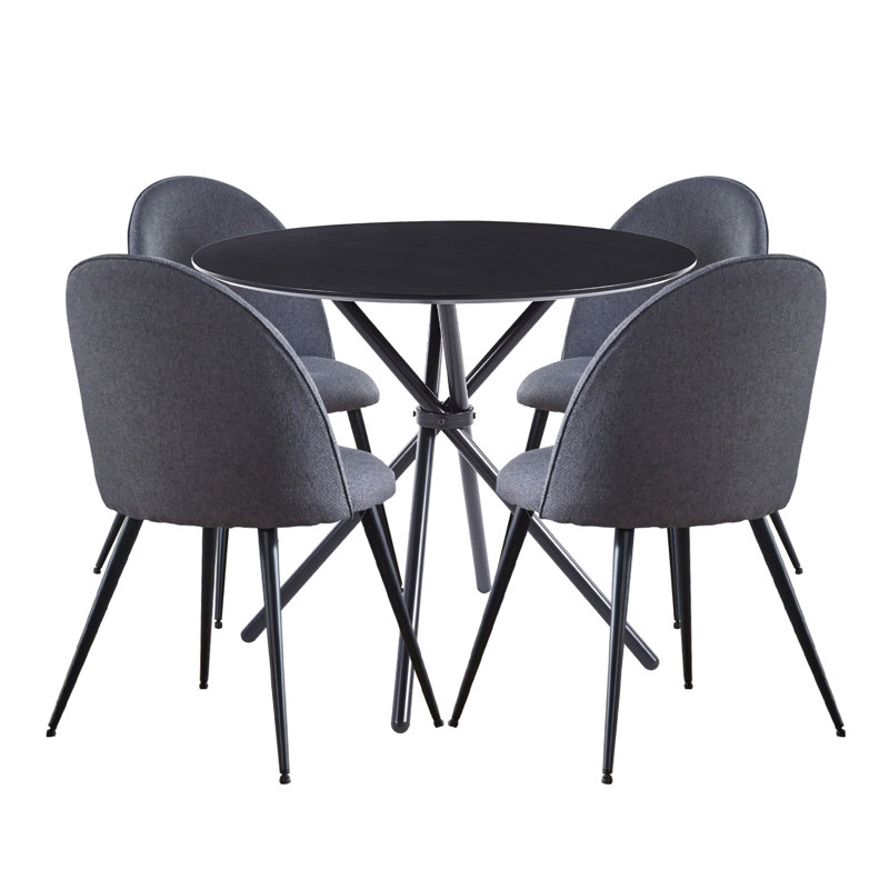 Mose 4 - Person Dining Set, Black