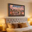 «Illuminated Eiffel Tower and Pink Lanterns Over Paris City», art mural sur toile-195133859