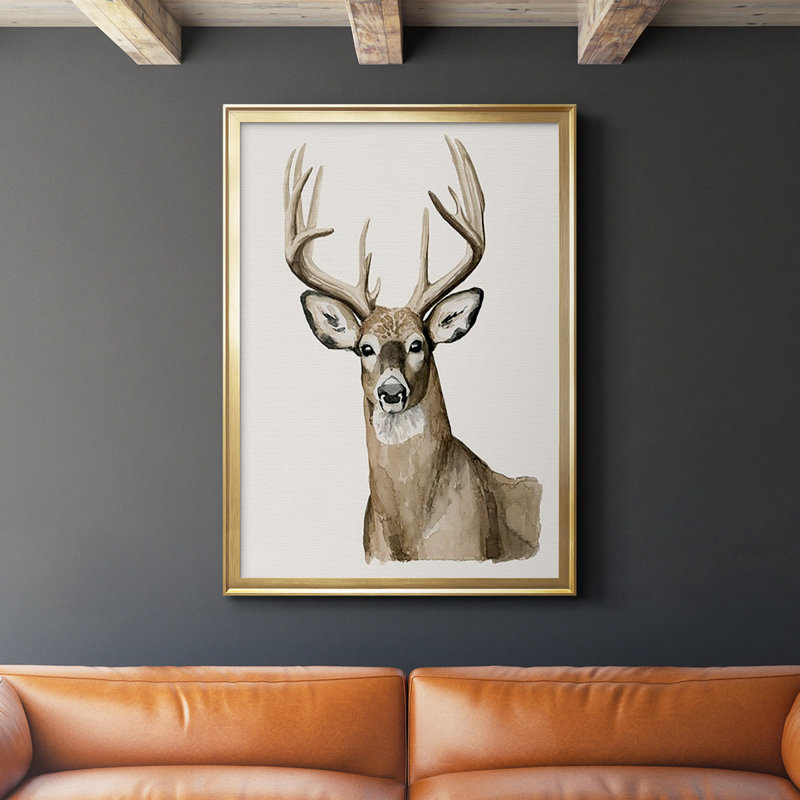«Handsome Whitetail I», impression sur papier, Or, H 42,5 po x l 30,5 po x P 1 po