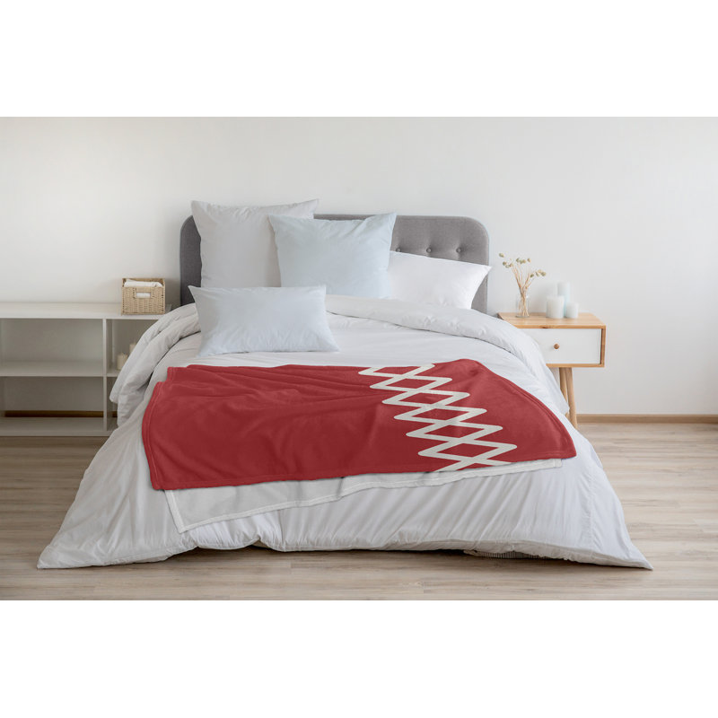 Couverture polaire à fermeture à glissière, L 30 po x L 40 po, Rouge Ligonberry