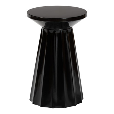 Baxton Studio Ulmer Metal Scalloped Side Table – Modern Round Accent Table For Indoor Or Semi-Outdoor Use