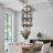12-Light Dimmable Lantern Long Staircase Chandelier