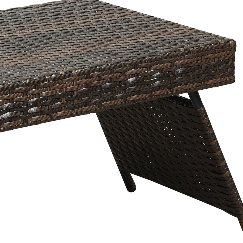 Table portative pliante en osier, Brun