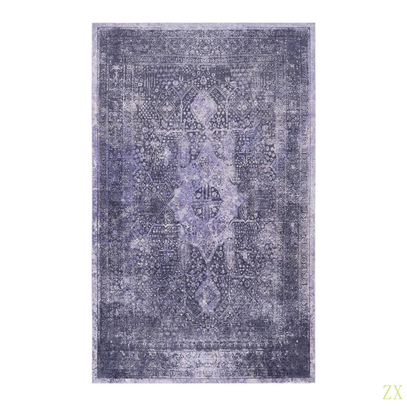 Washable Rug 3X5 Area Rug ( 3' X 5')Non-Slip, Non-Shedding Low-Pile Rug Perfect For Living Room, Bedroom, Kitchen And High-Traffic Areas