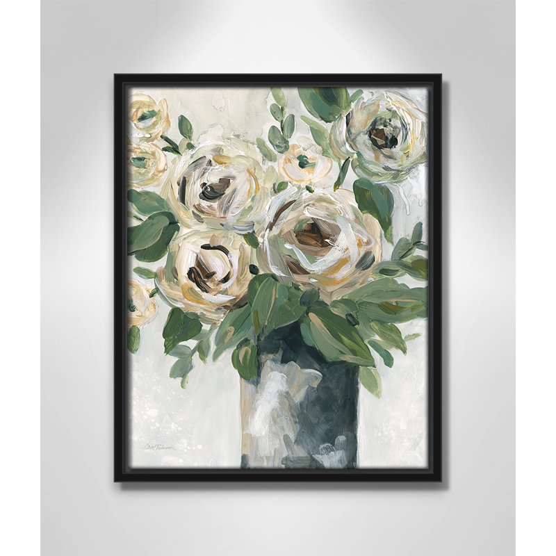 Impression florale de profondeur par Carol Robinson, H 15,5 po x l 12,5 po x P 2 po, Noir