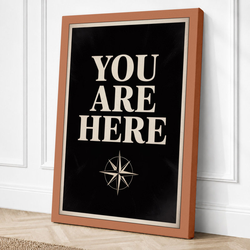 You Are Here Mid-Century - Wrapped Canvas, 30x20 - 76.2 x 50.8 cm, Terracotta Border