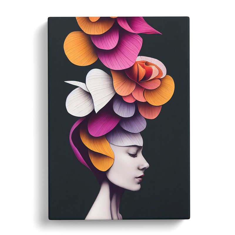 Floral Woman No.1 - Wrapped Canvas, 50cm H x 35cm W