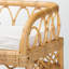 Banc en rotin Alden avec dossier et 1 tablette ouverte en brun naturel H 24,26 po x l 47,84 po x P 18,7 po Alden