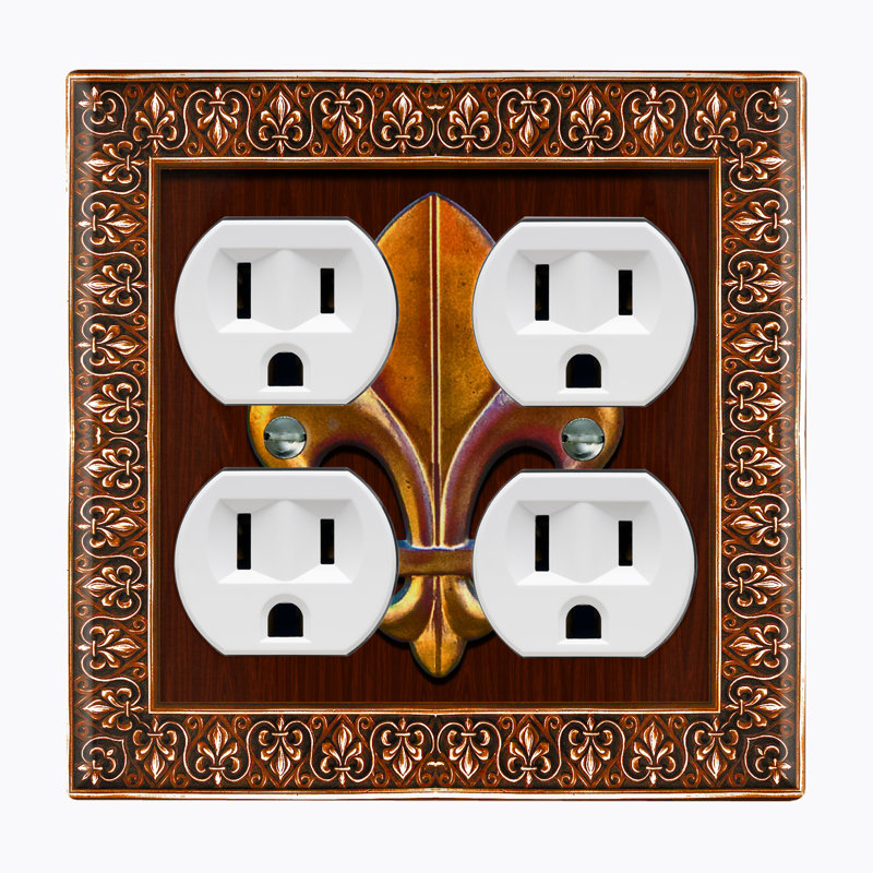 Patterned 2 - Gang Duplex Outlet Standard Wall Plate