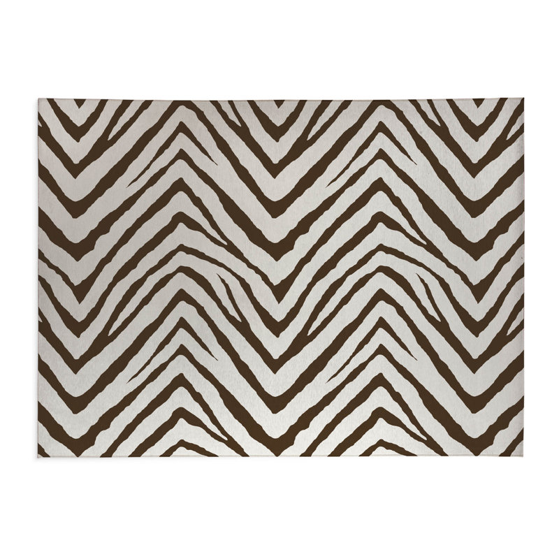 Tapis de cuisine Zebra, Brun moka, Rectangulaire 4 pi x 6 pi
