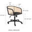Chaise de travail en velours Nakita-2064661675