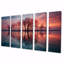 Coucher de soleil sur le lac, silhouette d'arbre, art mural pour le salon, 5 pièces-1776630739