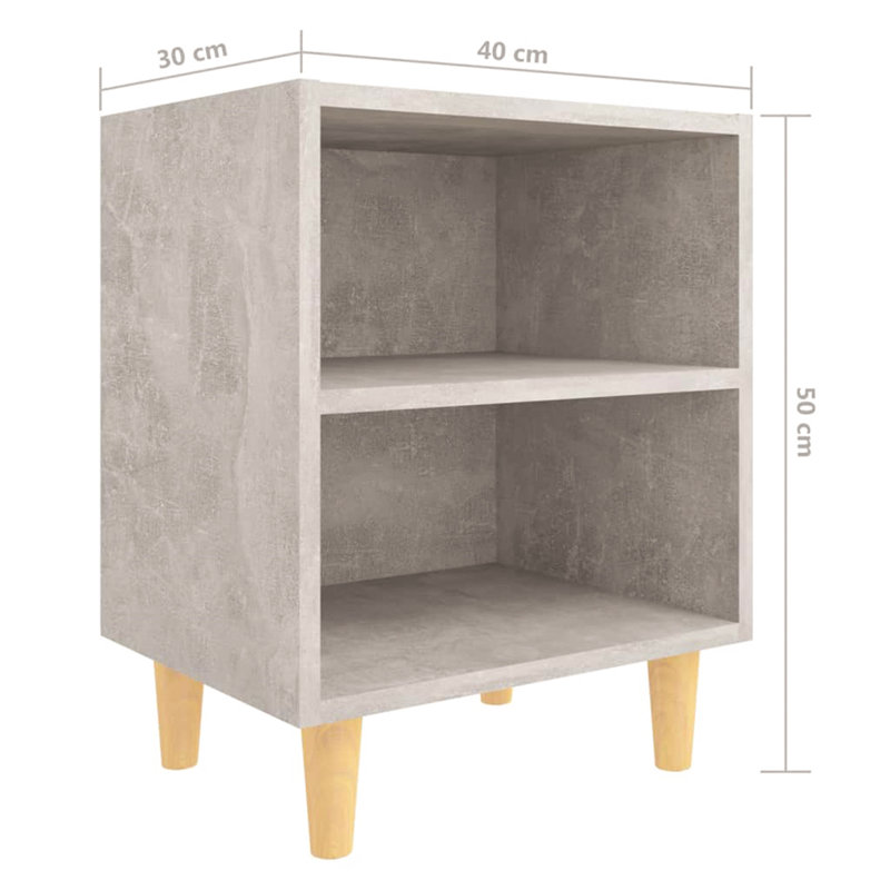 Sheryl 40cm W Manufactured Wood Bedside Table, Individual, Light Grey