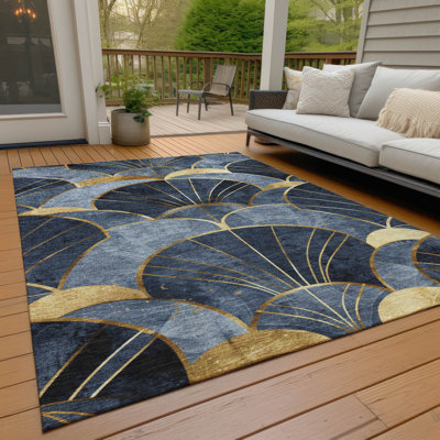 Tapis floral intérieur / extérieur lavable à la machine Huseby ACN2221