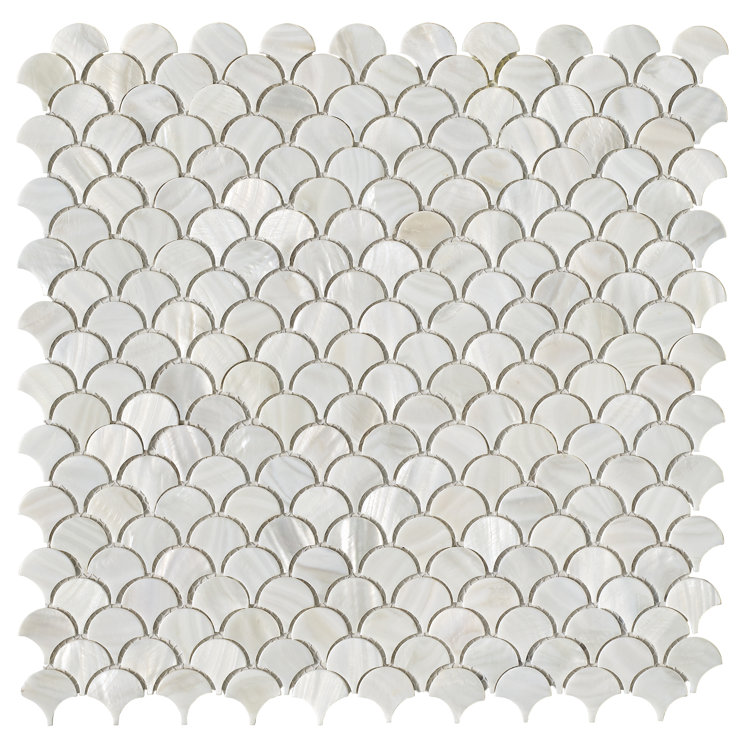 1" x 1" Seashell Fish Scale Mosaic Wall Tile
