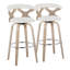 Tabourets de bar Laquietta 30 po à hauteur fixe avec pieds en bois courbé et repose-pieds rond-92170250-92170249