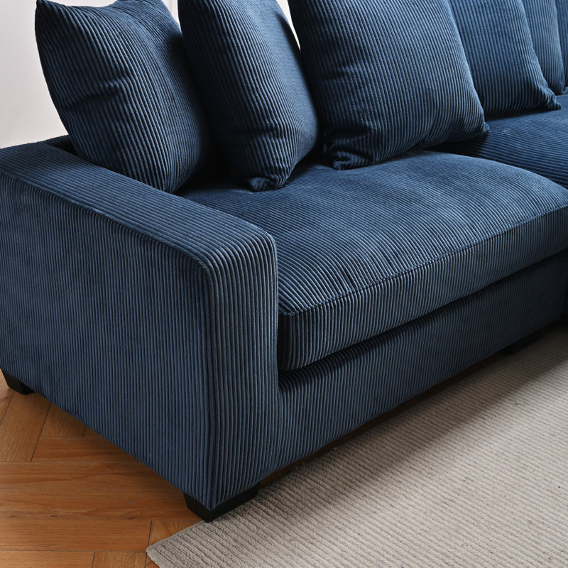 Oversized Two-Piece Sectional Couches For Living Room, Right Hand Facing, Blue