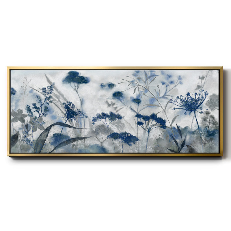 Toile encadrée indigo Inky, H 20 po x l 50 po