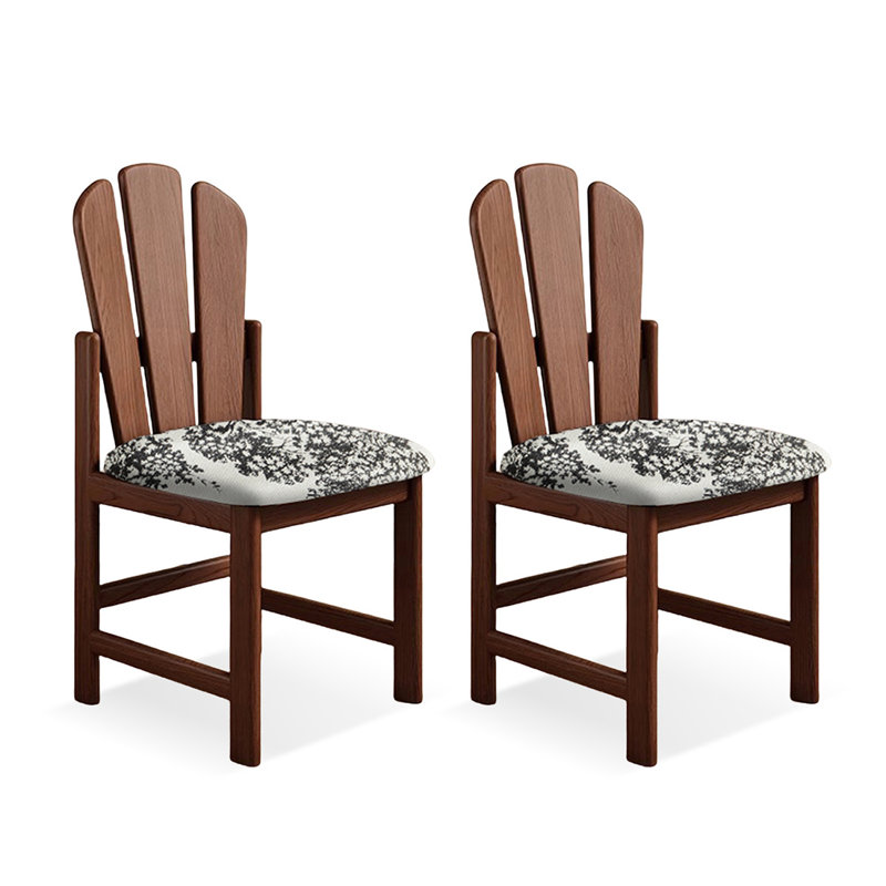Brown Solid back side Chair(Set of 2)