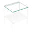 Ensemble de 2 tables de bout rectangulaires, plateau en verre trempé avec panneau de fibres à densité moyenne, table moderne pour le salon, verre transparent