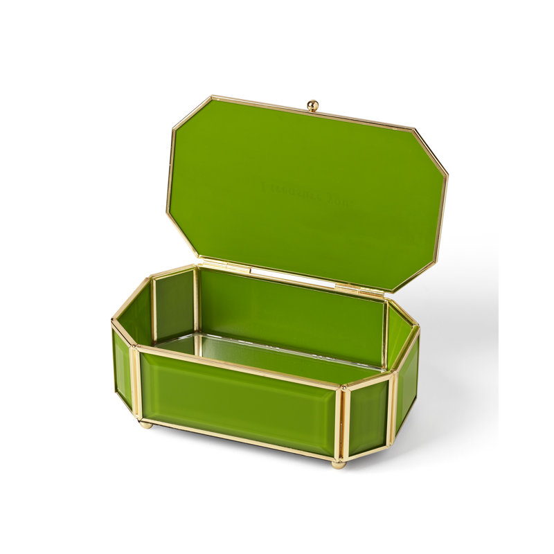 "I Treasure You" Green Jewelry Box, Green