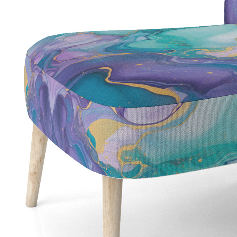 Berendien 22,5 de large, Mélange de polyester turquoise / mauve