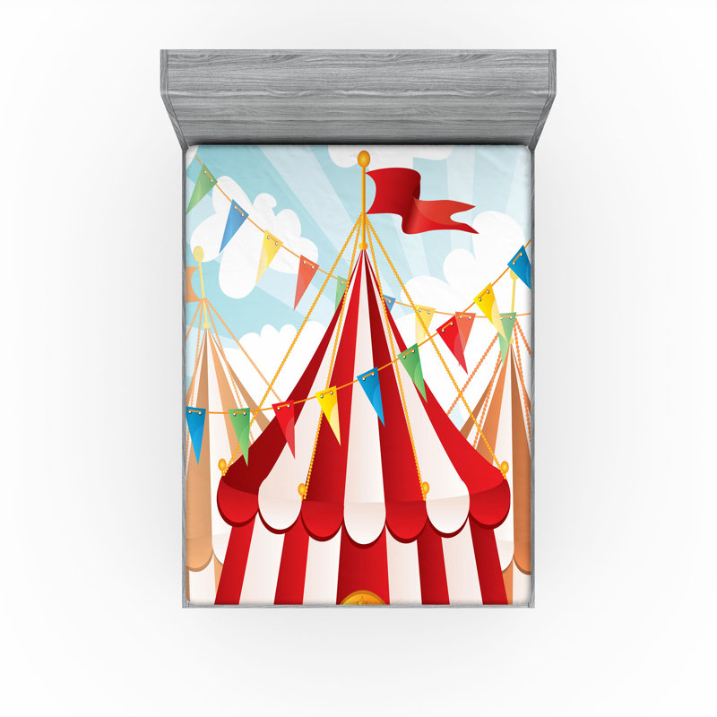 Ensemble de 2 draps-housse Ambesonne Circus, Drap-housse très grand californien