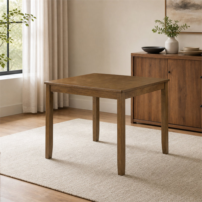 Table de salle à manger en chêne massif en bois massif pour quatre personnes