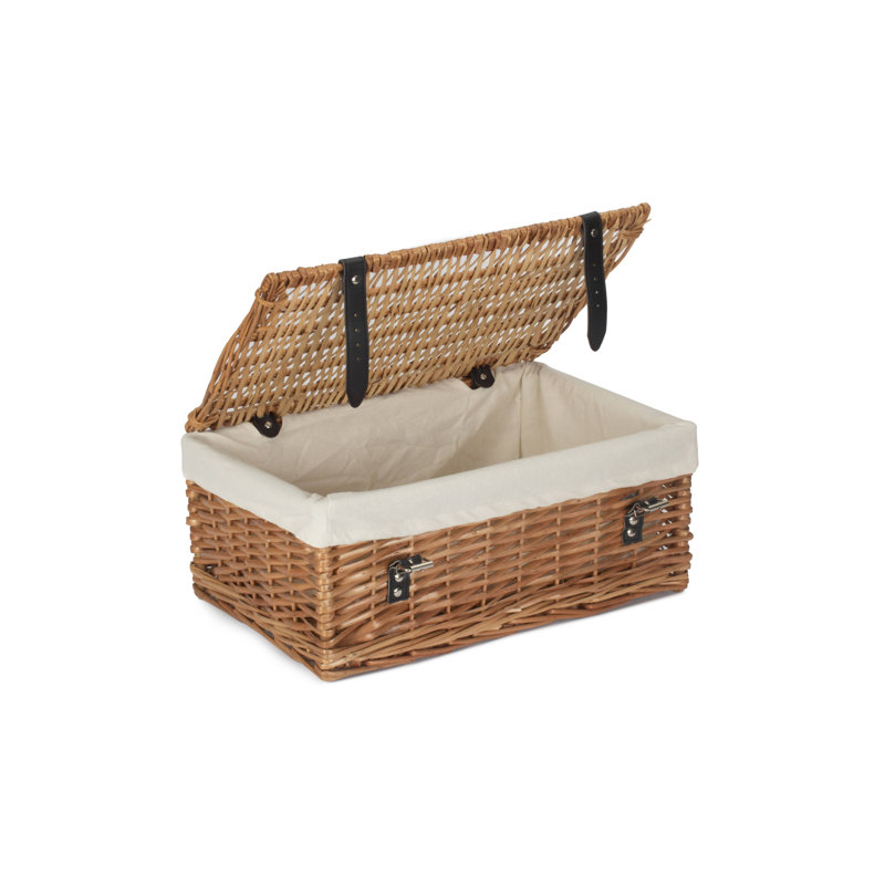 Wicker Packaging Hamper Basket with Lining, White