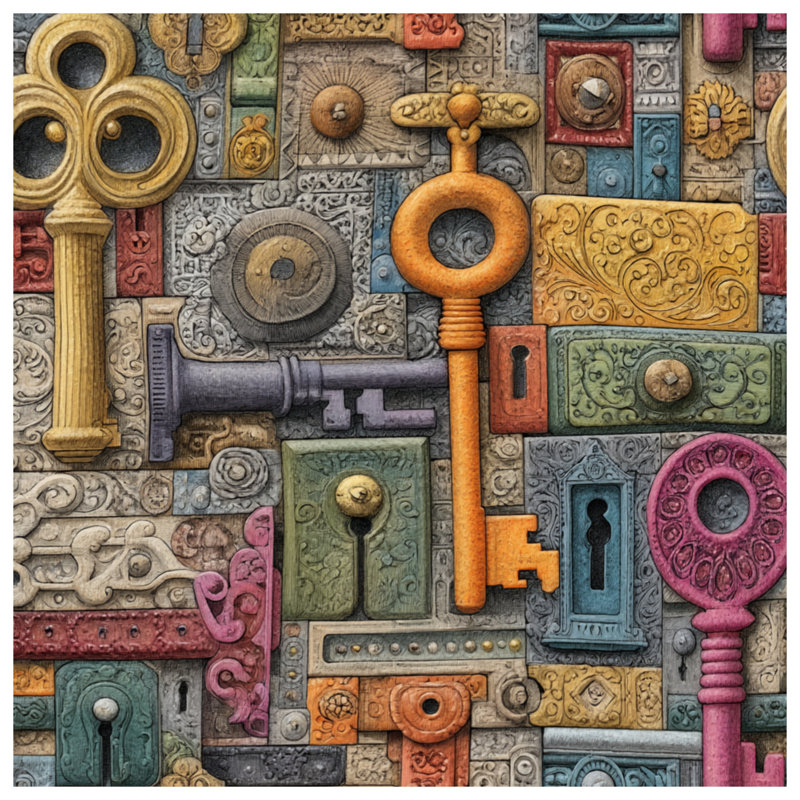 Rideaux Keys, Transparent, 50" x 80" - 1 Panel