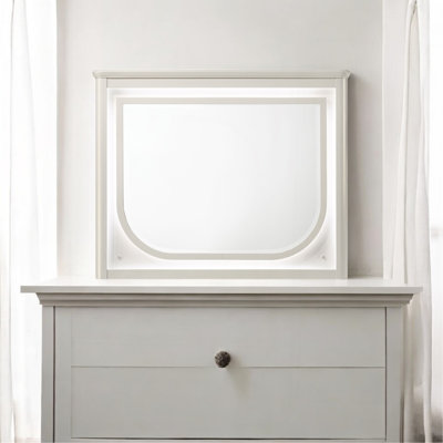 Miroir blanc perle