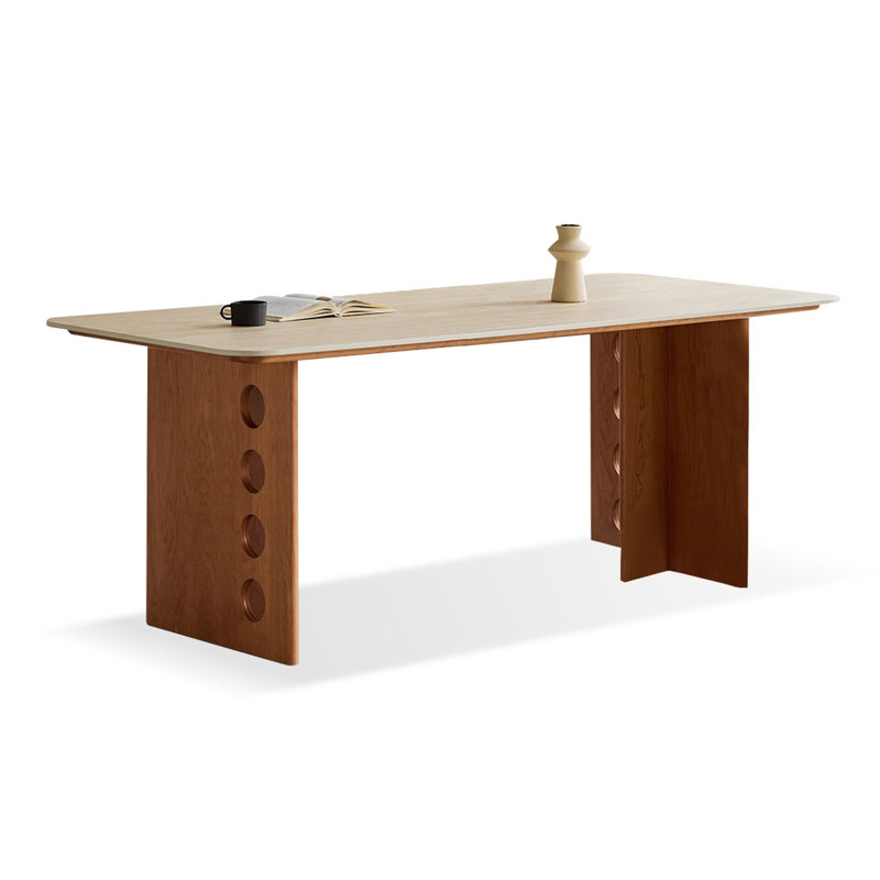 Beige Rectangle Stone Dining Tables, 29.53''H x 70.87''L x 31.5''W
