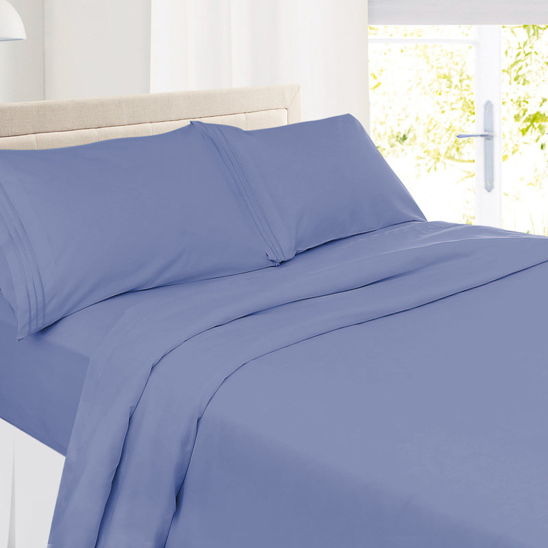 Ensemble de draps en microfibre Hotel Luxury, Bleu acier, Grand