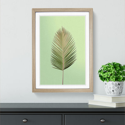 Palm Leaf Minimalism No.2 - Single Picture Frame Print on Wood
