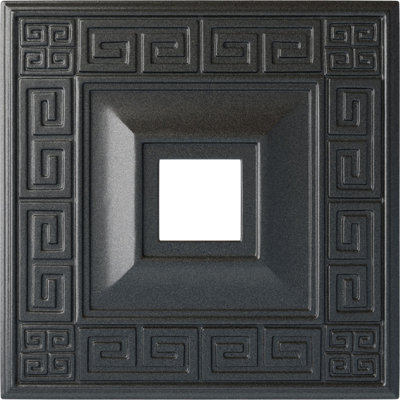 Endurathane Eris Ceiling Medallion, 18"W x 18"H x 3 1/2"ID x 1 1/8"P (Fits Canopies up to 9 7/8"), Hand-Painted Pewter Finish