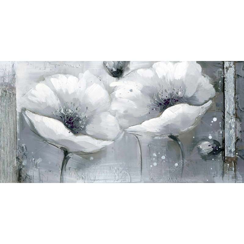 Grayscale flowers - 15.75"x31.50" Desk mat